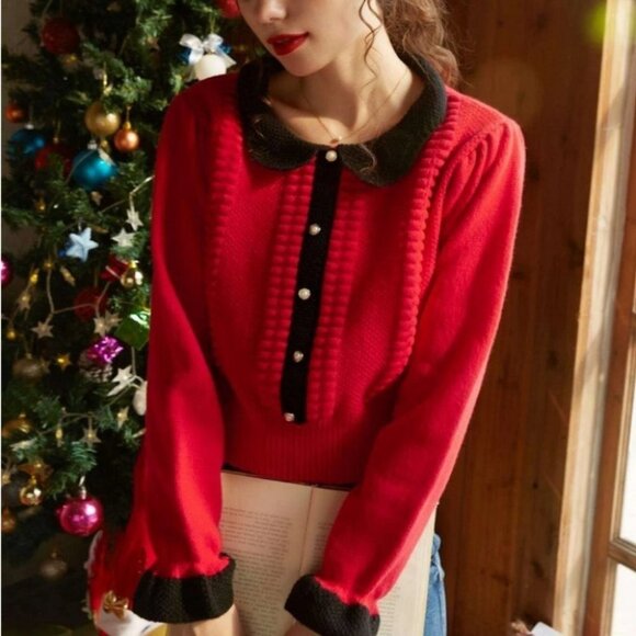 contrast trim sweater chic classic - Picture 1 of 7